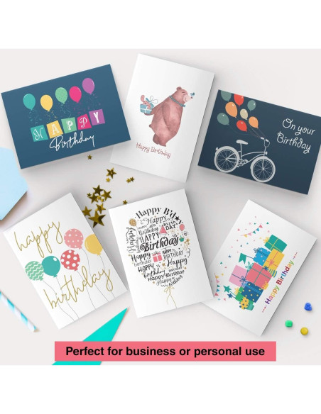 Dessie 100 Tarjetas de Cumpleaños Únicas con Sobres y Sellos