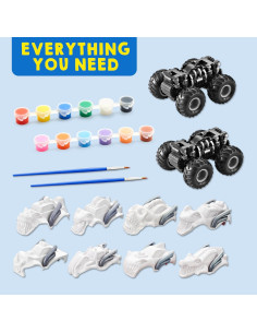 Kit de Manualidades Joyin Auto Monstruo DIY 8 Autos Pintables 2