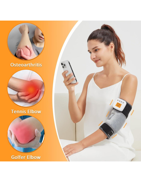 Almohadilla Térmica Inalámbrica AOKESTE para Codo con Masaje