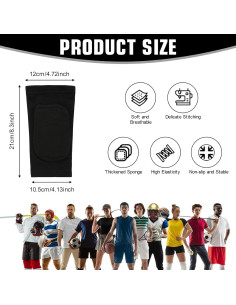 Almohadillas de Codo Rimoev Negras para Voleibol - 1 Par 2