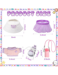 Juego de 5 Piezas para Muñecas 17cm Simgoing - Sombrero, Falda, Zapatos 2
