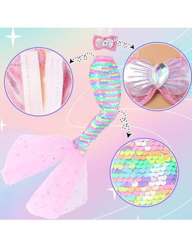 Conjunto de Ropa de Muñeca BLIJOLA 5 Vestidos Lentejuelas 29 cm