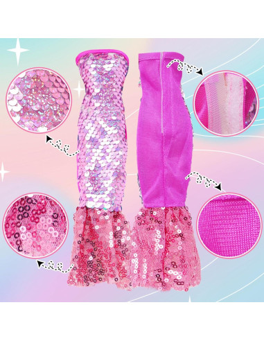 Conjunto de Ropa de Muñeca BLIJOLA 5 Vestidos Lentejuelas 29 cm