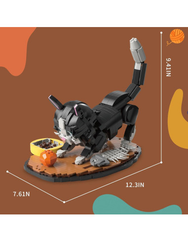 Juego de Construcción Gato Tuxedo OQMI 1200 Piezas Decoración