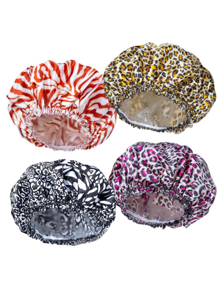 Gorras de Ducha Reutilizables CHFONG 4 PCS Impermeables