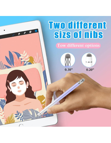 2 Lápices Stylus Bopomofo para Pantallas Táctiles - Blanco Rosa/Púrpura