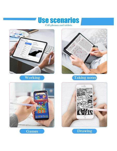 2 Lápices Stylus Bopomofo para Pantallas Táctiles - Blanco Rosa/Púrpura