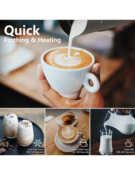 Espumador de Leche Eléctrico BIZEWO AROMA-F2 300ml Acero Inoxidable