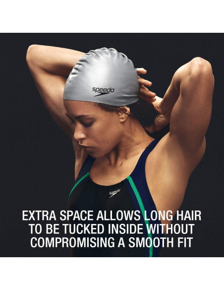 Gorro de natación de silicona Speedo para cabello largo - Rosa Gorro de natación de silicona Speedo para cabello largo - Rosa