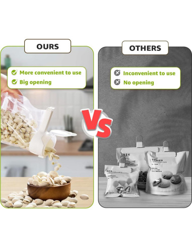 4 Clips de Sellado con Boquilla 365Home para Alimentos - Blanco