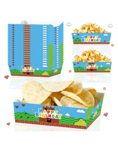 24 Bandejas de Papel Desechables Super Brother para Snacks