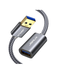 Cable de Extensión USB 3.0 JSAUX 0.5M Gris - Transferencia Rápida