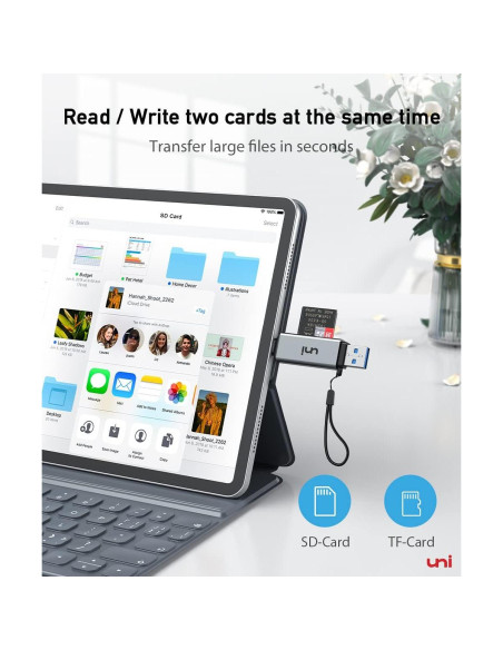 Lector de Tarjeta SD uni USB C y Micro SD 2 en 1 Alta Velocidad