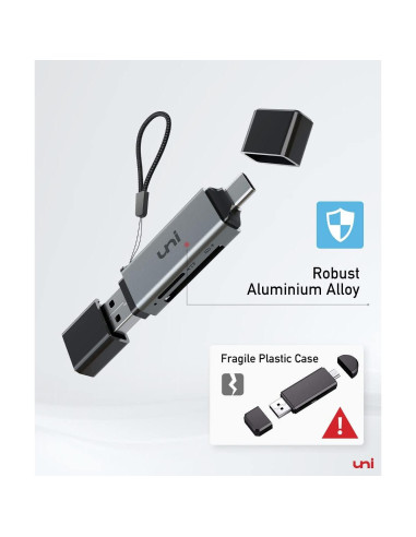 Lector de Tarjeta SD uni USB C y Micro SD 2 en 1 Alta Velocidad