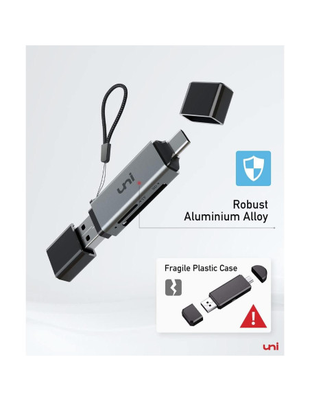 Lector de Tarjeta SD uni USB C y Micro SD 2 en 1 Alta Velocidad