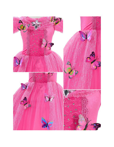 Disfraz de Princesa Deluxe Party Chili 6-7 Años Rosa 130cm