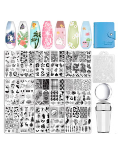 Kit de Estampado de Uñas Biutee 15 Piezas con Estampador