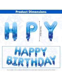 Globos de Cumpleaños Felices Heyiminy 40.64 cm Copos de Nieve 2