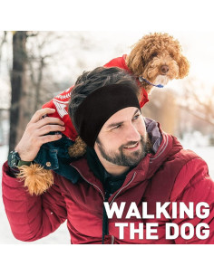 Calentador de Oídos JOEYOUNG de Forro Polar Negro para Invierno 2