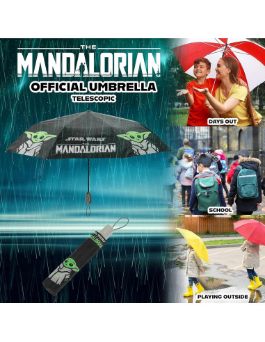 Paraguas Automático Disney Baby Yoda Telescópico Plegable