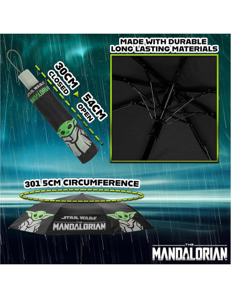 Paraguas Automático Disney Baby Yoda Telescópico Plegable