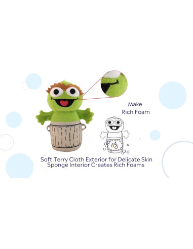 Esponja de Baño Exfoliante SoapSox Oscar el Gruñón 15cm