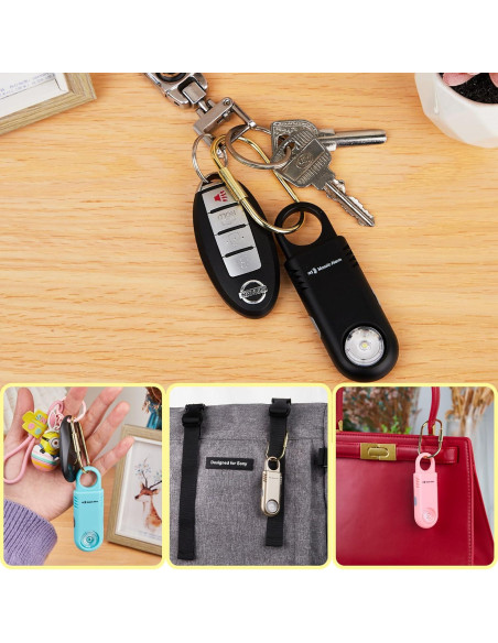 Alarma Personal de Seguridad Mosaic 135dB Recargable con Luz