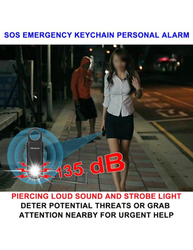 Alarma Personal de Seguridad Mosaic 135dB Recargable con Luz