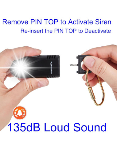 Alarma Personal de Seguridad Mosaic 135dB Recargable con Luz