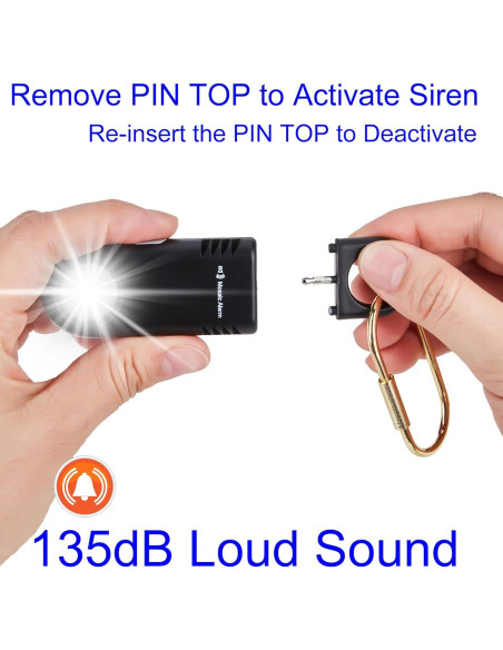 Alarma Personal de Seguridad Mosaic 135dB Recargable con Luz