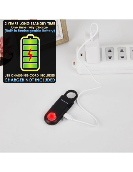 Alarma Personal de Seguridad Mosaic 135dB Recargable con Luz