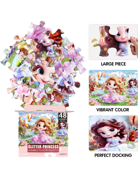 Rompecabezas de Suelo IFLOVE Princesa 48 Piezas 90x60cm