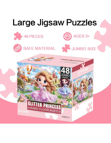 Rompecabezas de Suelo IFLOVE Princesa 48 Piezas 90x60cm