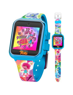 Reloj Inteligente para Niñas Accutime Trolls - Pantalla Táctil, Juegos, Cámara Selfie, Correa Silicona Ajustable