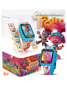 Reloj Inteligente para Niñas Accutime Trolls - Pantalla Táctil, Juegos, Cámara Selfie, Correa Silicona Ajustable 2