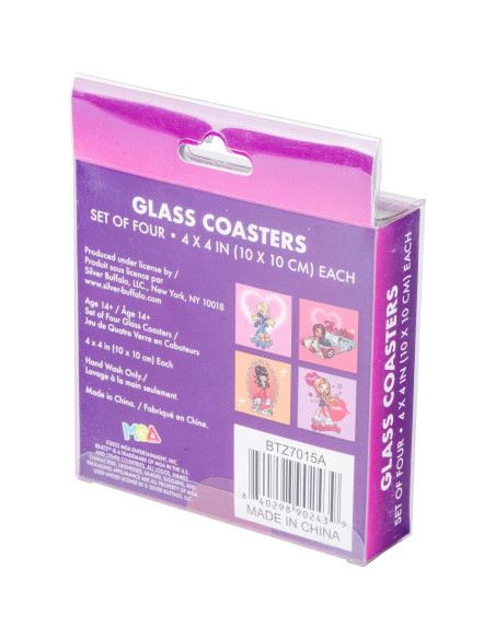 Conjunto de Posavasos de Vidrio Bratz 4 Piezas Silver Buffalo