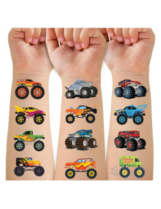 50 Tatuajes Temporales Camiones Monstruo CAVALATAT 15x12 cm