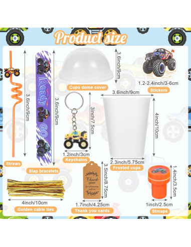 Conjunto de Fiesta Camiones Monstruo Kolewo4ever 244 Piezas