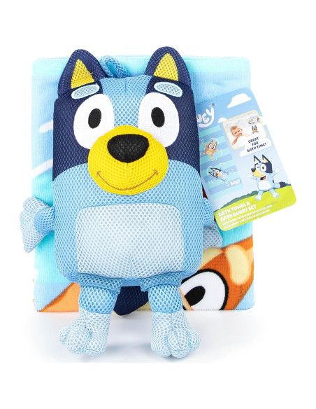 Juego de Toalla de Baño y Compañero Jay Franco Bluey 2 Piezas