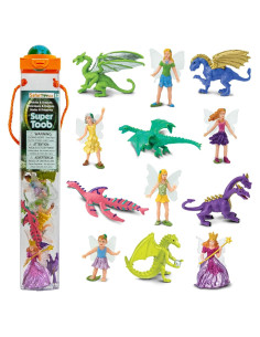 Figuras de Hadas y Dragones Safari Ltd. Super Toob 12 Piezas