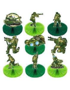 Centros de Mesa Camuflaje Teling 9 Pcs Decoración Fiesta