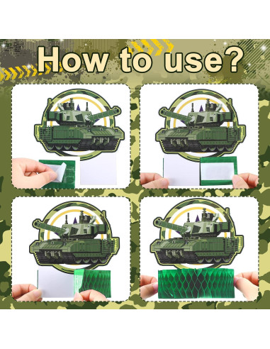 Centros de Mesa Camuflaje Teling 9 Pcs Decoración Fiesta