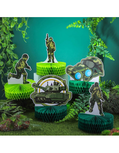 Centros de Mesa Camuflaje Teling 9 Pcs Decoración Fiesta