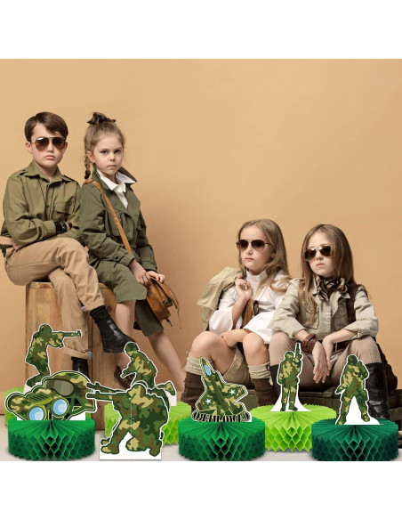 Centros de Mesa Camuflaje Teling 9 Pcs Decoración Fiesta