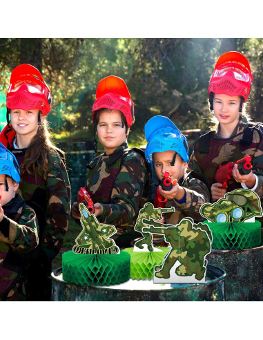 Centros de Mesa Camuflaje Teling 9 Pcs Decoración Fiesta