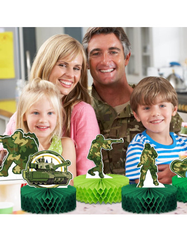 Centros de Mesa Camuflaje Teling 9 Pcs Decoración Fiesta