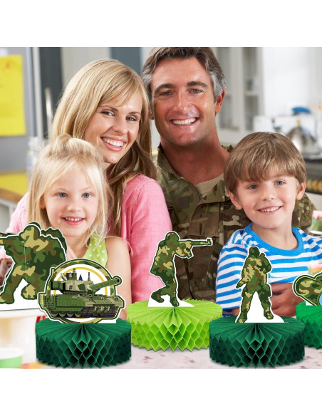Centros de Mesa Camuflaje Teling 9 Pcs Decoración Fiesta