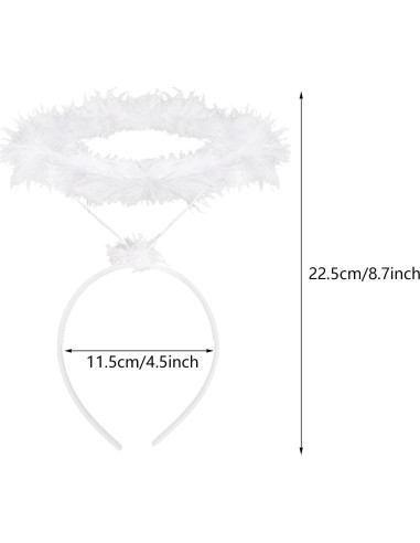 Diadema Halo de Ángel SUMERSHA con Plumas - Fiesta Halloween