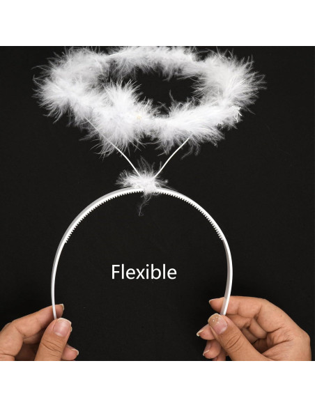 Diadema Halo de Ángel SUMERSHA con Plumas - Fiesta Halloween