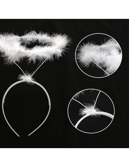 Diadema Halo de Ángel SUMERSHA con Plumas - Fiesta Halloween
